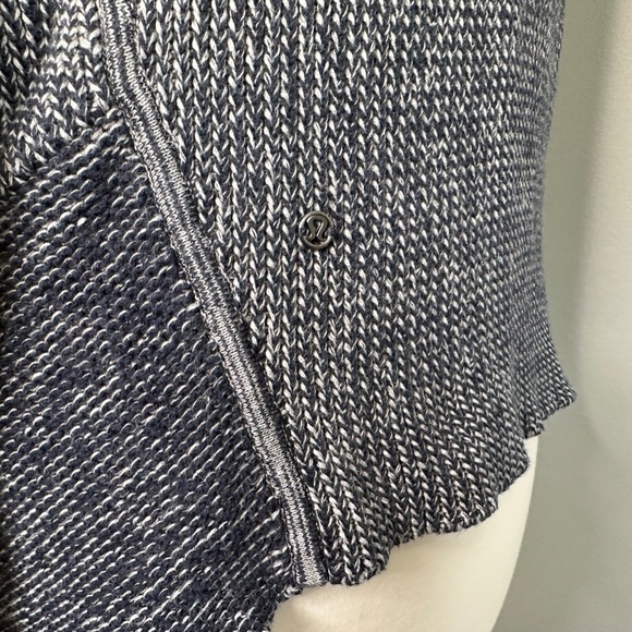 Lululemon Vestigan Chunky Rib Knit Open Sweater Cardigan 6 Navy Thumb Holes Rib - Picture 11 of 14